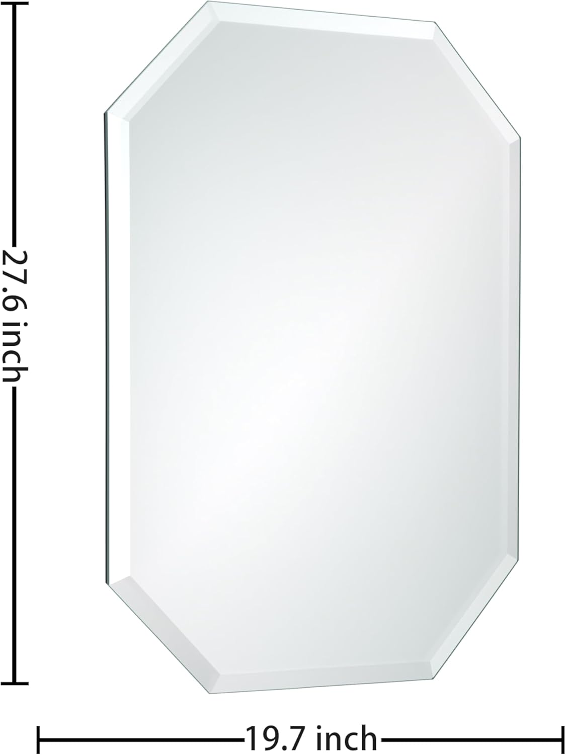 silver wall mirror-beveled edge frameless mirror for bathroom, vanity, bedroom, rectangle mirrors ?20x28inch? silver9 20"l x 28"w