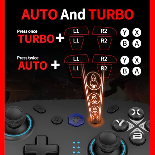 Image of NBCP X6 Wireless Bluetooth Pro Controller Compatible with Nintendo Switch /Switch OLED /Switch Lite /Switch 2, PC, Android, iOS - 6-Axis Gyro, Dual 4-Level Vibration, Anti-Drift Joysticks, Turbo,2 Programmable Buttons,Wake-Up,Screenshot