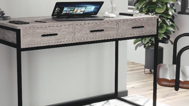 Amazon.com: Martha Stewart Ollie Home Office Desk with 3 Drawers