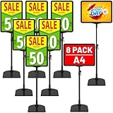 ☀ Base Métallique Extra-Large et Stable - Ce support d'affiche possède une base métallique extra-large (20x24 cm). Ce design minimise les risques de basculement. Sa surface étendue permet de placer des objets lourds pour une stabilité accrue