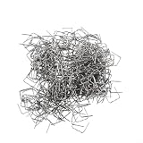 500 pezzi 0,6/0,8 mm in acciaio inox 304 graffette per saldatura per cucitrice a caldo strumento di riparazione plastica paraurti auto rivetti assortimento (0,8 mm piatti)