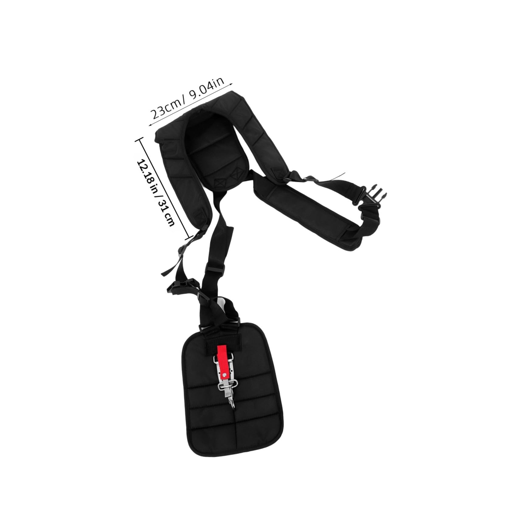 Mikikit Correa para Desbrozadora de Hombro Doble Acolchada de Nylon Negro | Cinturón Hebilla en Cintura, Compatible Brush Cutter y Strimmer, para Recorte de Hierba