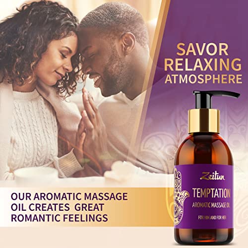 Massage Oil - Warming Massage Lotion With Vitamin E, Sweet Almond, Argan, Jojoba & Grapeseed Oils - Romantic & Calming Massage Therapy - Aromatherapy Delights For Body & Skin #TOP1