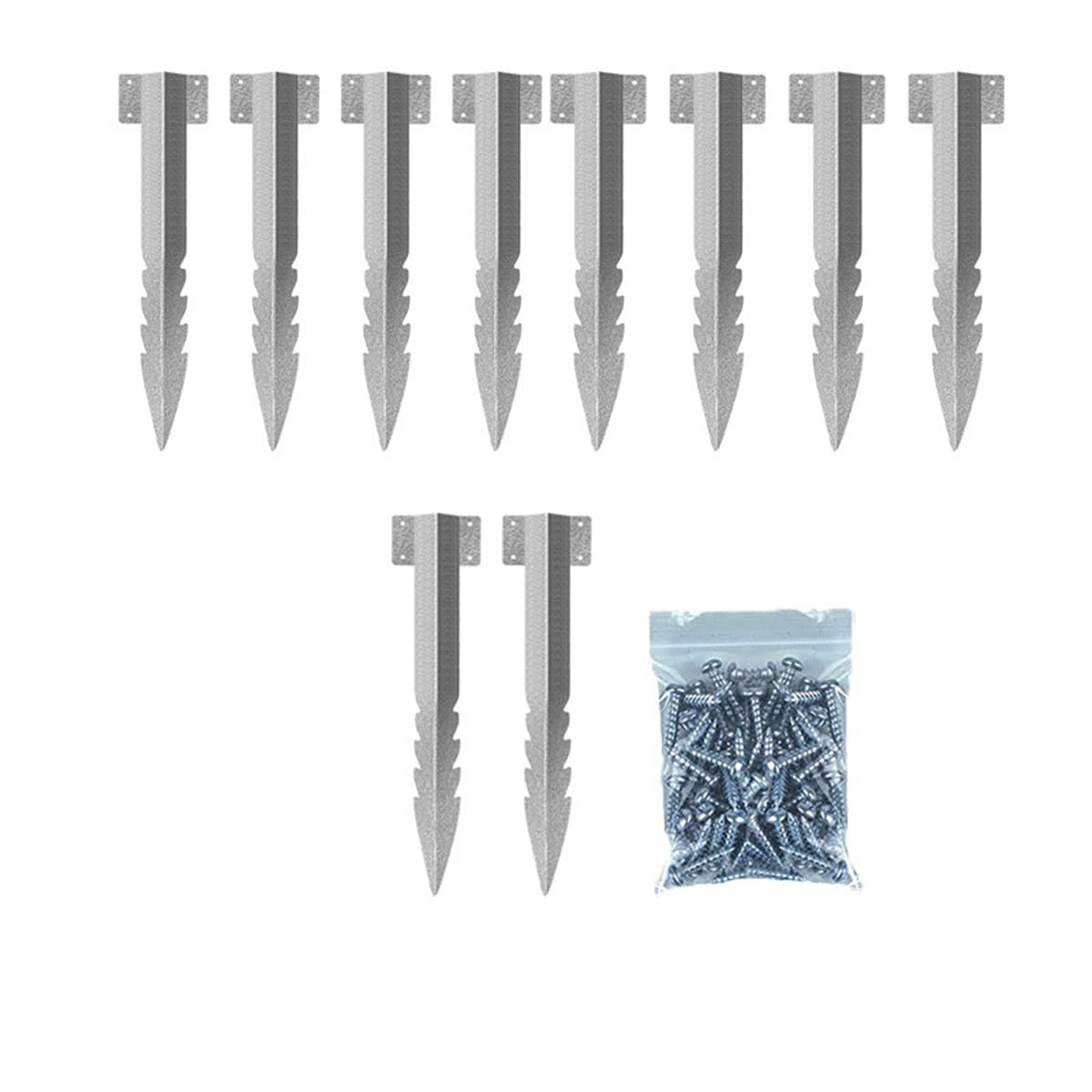 Lot de 10 piquets de fixation en bois, piquets robustes pour bordure d'allée, de jardin, support de traverse de chemin de fer, support de bordure droite, piquet d'angle en bois