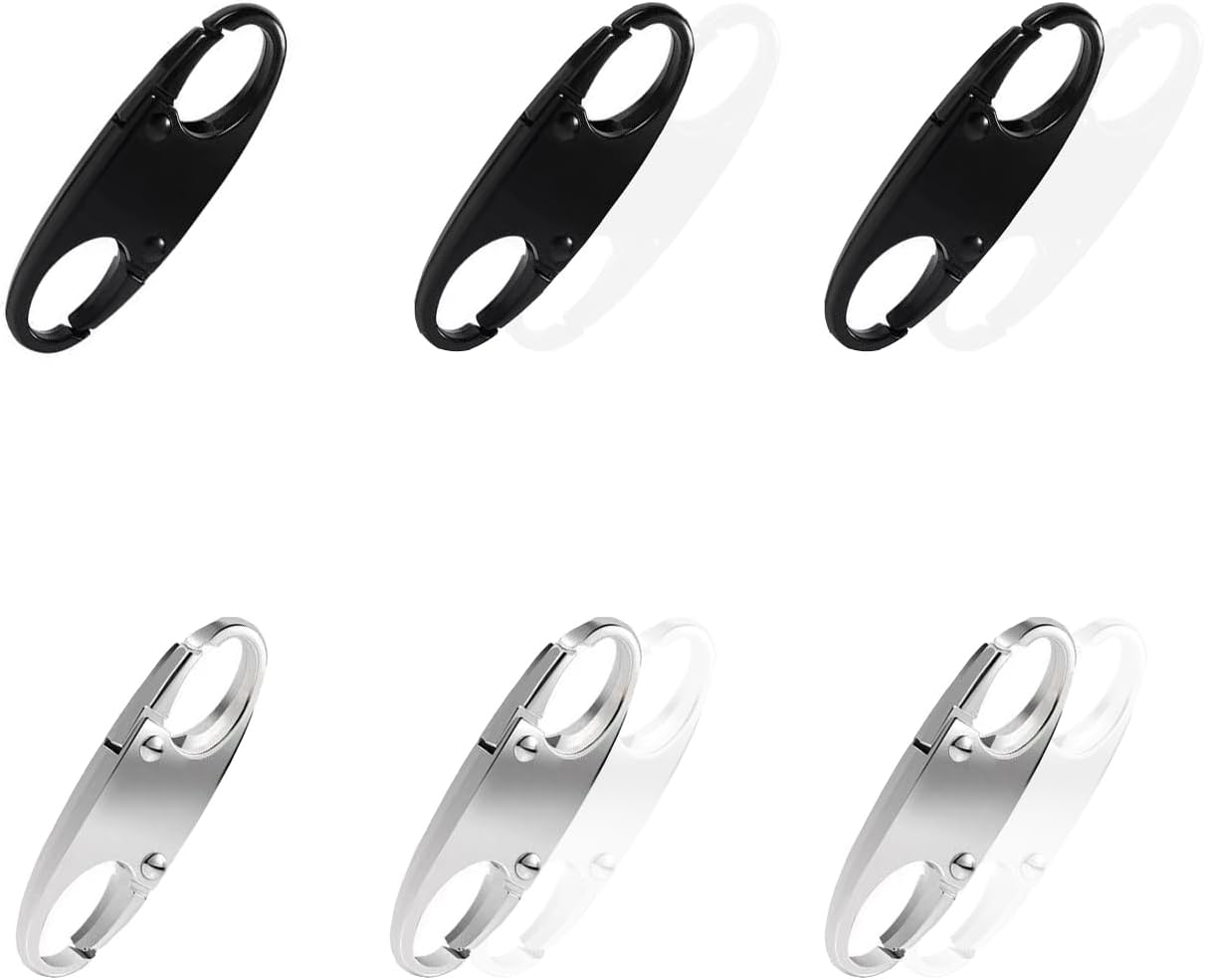 (3P Black+3P White) Zipper Pull Replacement, Premium Zipper Lock, Upgraded Zipper Pull, Zipper Locks Anti Theft for Backpacks, Zipper Clip Theft Deterrent, Keep The Zipper Closed (3P black + 3P white) Thumbnail