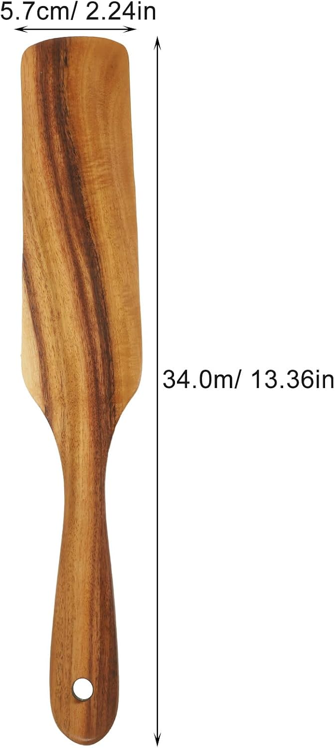 Hemoton Long Handle Wooden Spatula 13.38 inch European Style image 2