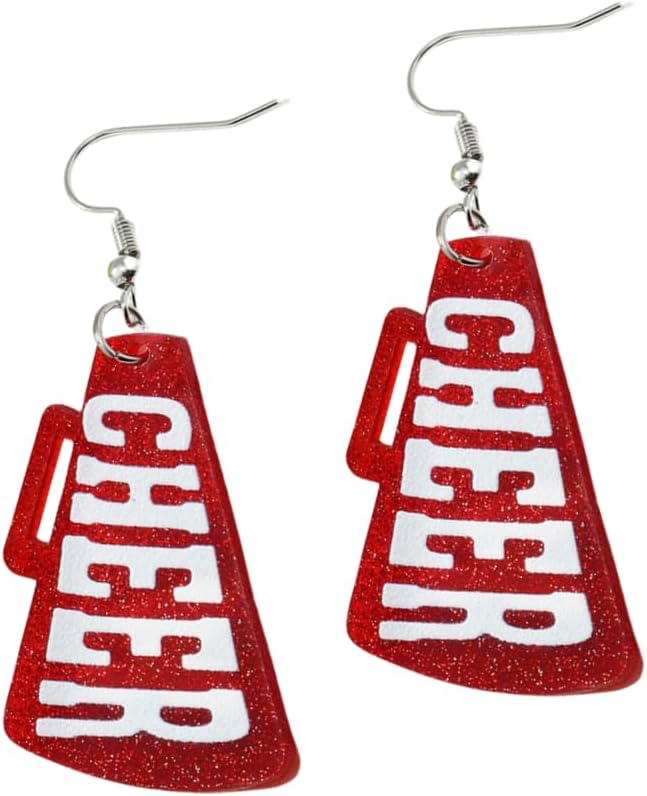 Cheer Earrings Cheerleader Jewelry Megaphone Cheer Sport Earrings for Women Game Day Accessories