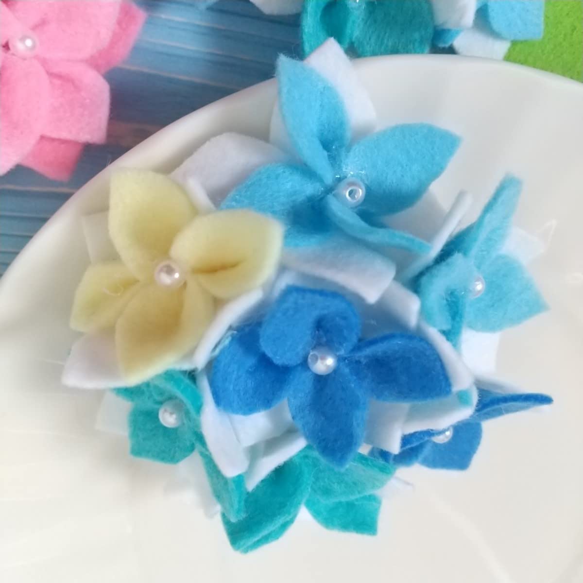 Amazon.co.jp: 人気！フェルト紫陽花セット 可愛い 季節 梅雨飾り