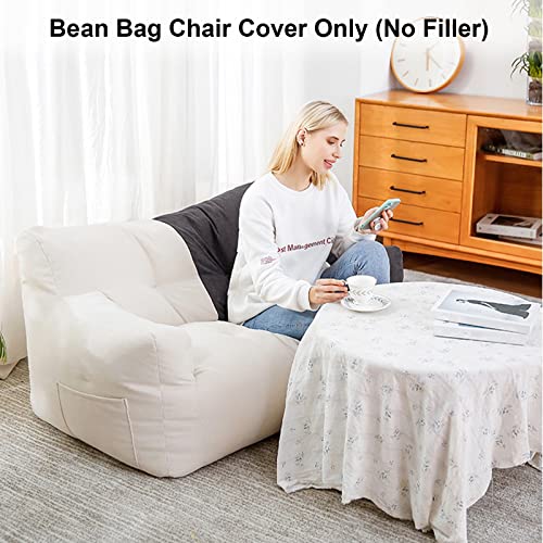 Hwoek Bean Bag Chair Cover For Adults And Kids (No Filler) Premium Cotton And Linen Double Lazy Sofas Cover Soft Lounger Seat Beanbag Cover 45.3" X29.1" X24.8",Dark Gray #TOP1