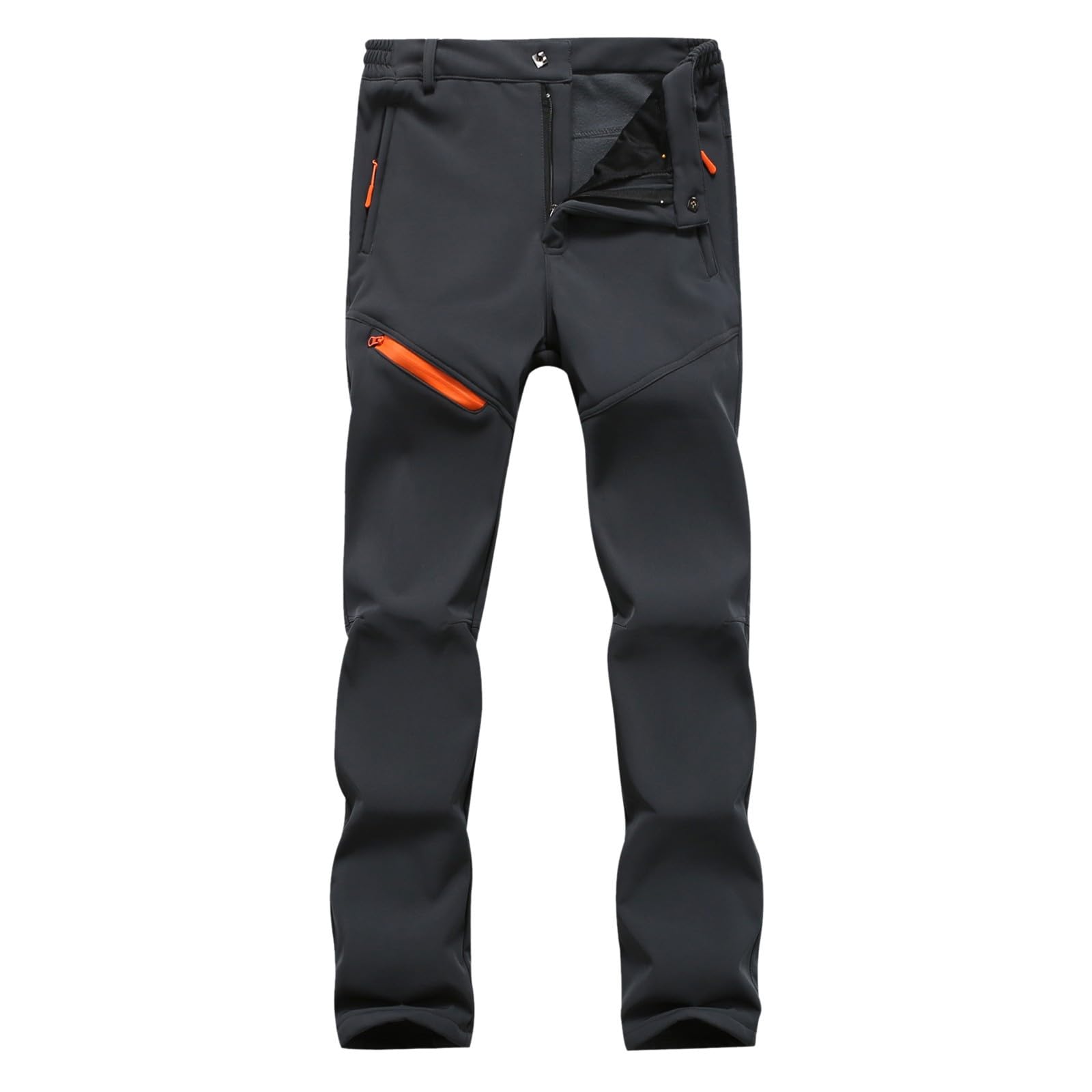 Pantaloni termici da uomo, invernali, softshell foderati, in pile, per esterni, da trekking, antivento, caldi, imbottiti, con tasche