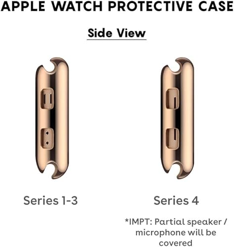 Vista 26 de CASETiFY Impact - Funda para reloj [bisel de aluminio cepillado] compatible con Apple Watch Series 4-6, SE, 1.575 pulgadas, color dorado Oro