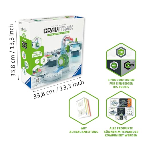 Ravensburger GraviTrax Action-Set Energy 27482 - GraviTrax Starterset für Deine Kugelbahn - Murmelbahn und Konstruktionsspielzeug ab 8 Jahren, GraviTrax Zubehör alleine bespielbar