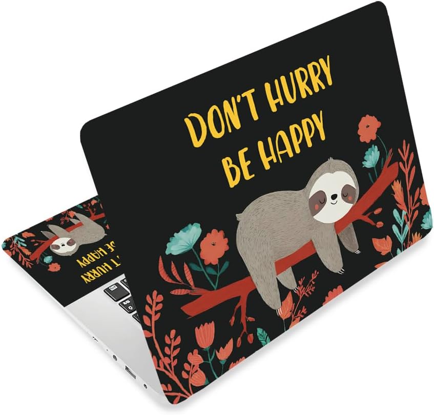 Laptop Skin Sticker Decal PVC Vinyl Quote Sticker Notebook PC Protector Waterproof Scratch Resistant Laptop Skin for 12.1 13 13.3 13.6 14 15 15.3 16 Inch Cozy Sloth