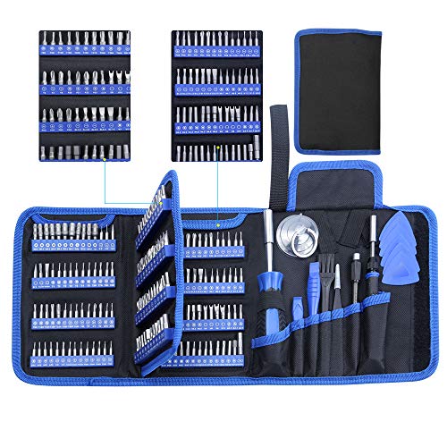 Precision Screwdriver Set, Kingsdun 170pcs Electronics Repair Tool Kit with 156pcs Bits Magnetic Driver Kit &Bag for Repair Computer, PC, MacBook, Laptop, Tablet, iPhone, Xbox, Game Console