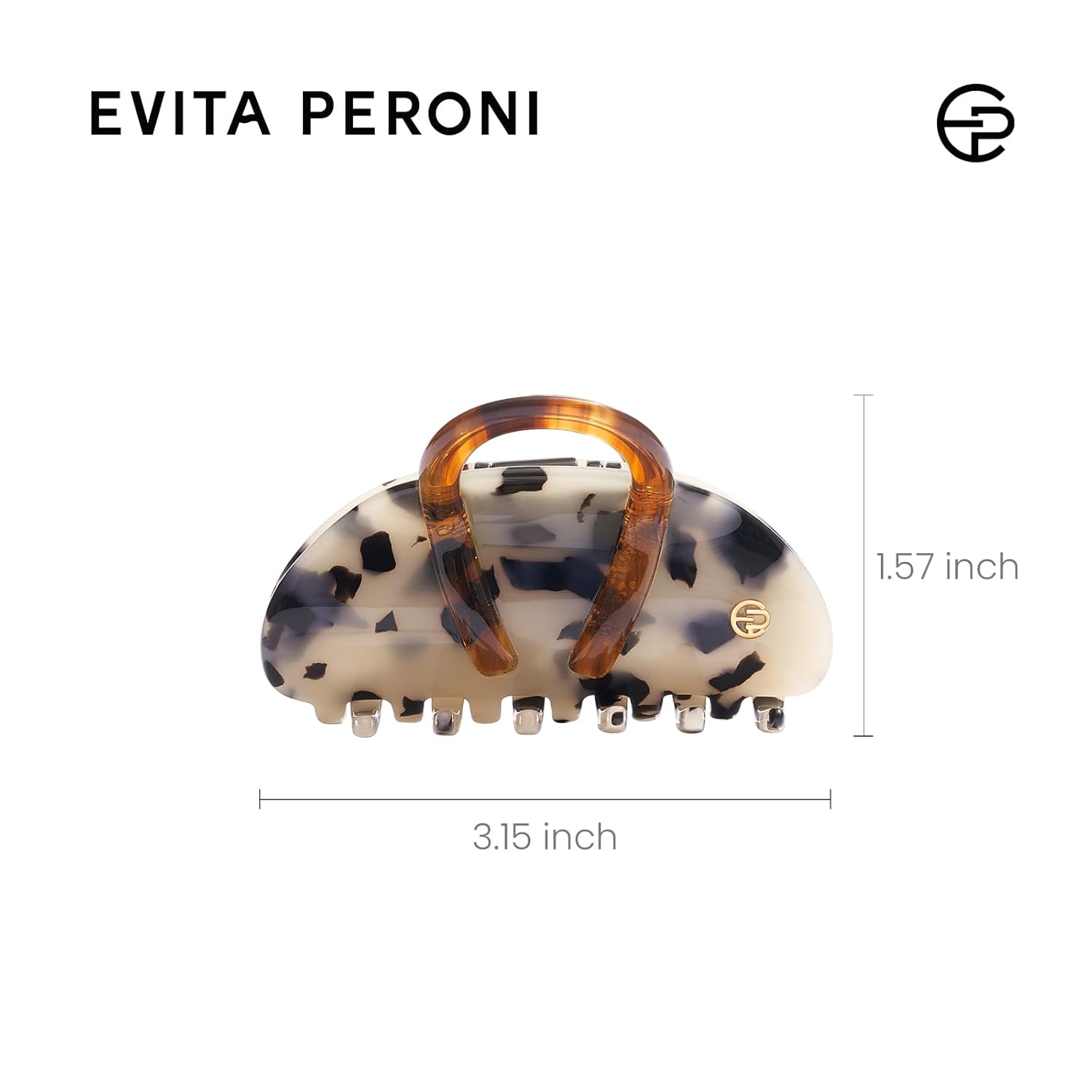 EVITA PERONI Middle Hair Clip, "Vintage Candy" Hair Clips for Women Strong Grip Acetate Shark Claw Clip with Gift Box, Amber - Image 6