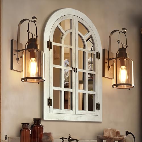 Elissposar White Arched Farmhouse Mirror