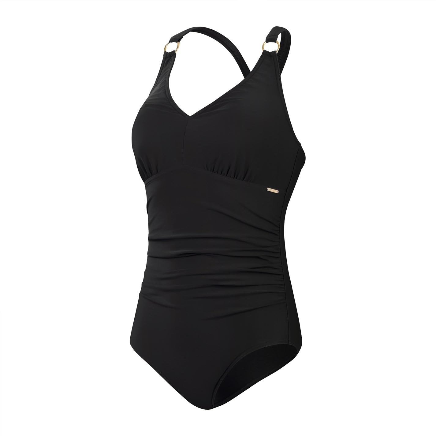 Speedo Women's Black Shaping V Neck 1 Piece Swimsuit 34