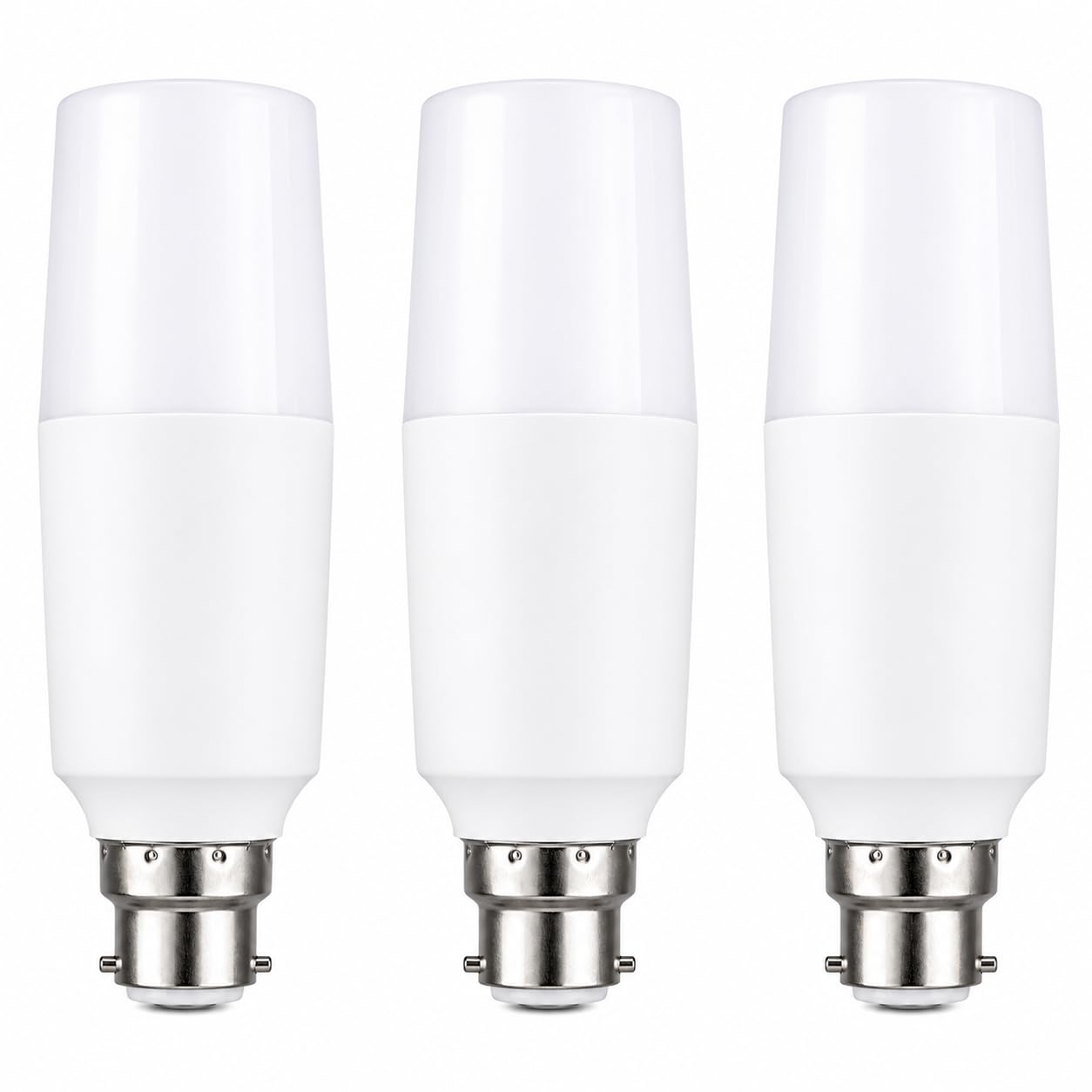 Pack 3 Cone Bulbs 15W 6000K Cool White 1506Lm B22 Bayonet Stick LED Bulbs
