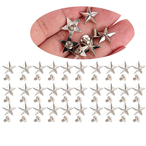 Button Stud, Screwback Studs Star Rivets Crafts Stud Button Zinc Alloy Rivet For Shoes Bags Stud Rivet Handbag Feet Nailheads For Purse Leather Craft(Silver) #TOP2