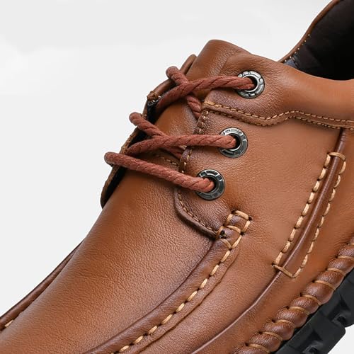 Men's Genuine Leather Shoes, Comfort Anti-Slip Sole Business Formal Wedding Outdoor Oxfords Casual Dress Shoes4