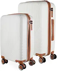 Cj Malas Polipropileno 2 Peças P e M com Rodas 360 França - AeroMalas (Branco)