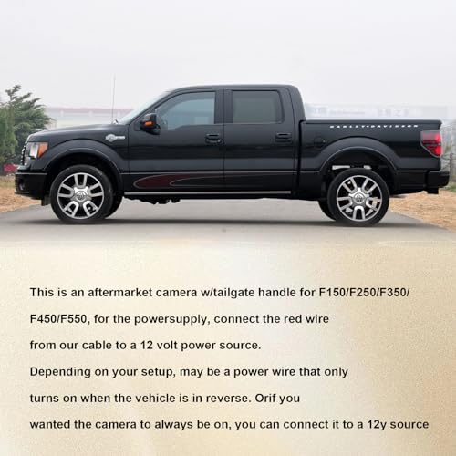 Image of from 2007 to 2013, Ford F-150, F250, F350, F450, F550 Rearview Cameras, Rearview Camera, Trunk Handle, car Rearview Camera, in-car Camera