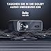 Smart Beamer 4K 【Offiziell APPs & Dolby Audio】3500 ANSI Video Projektor, Autofokus&Trapezkorrektur, VISSPL 1080P Full HD WiFi6 Bluetooth Heimkino/Outdoor Beamer mit 360°-Halter, für Handy/PC(Schwarz)