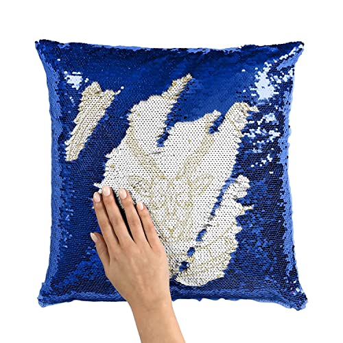 Coussin Sequin Bleu Capricorne pour décoration de salon astro - 3