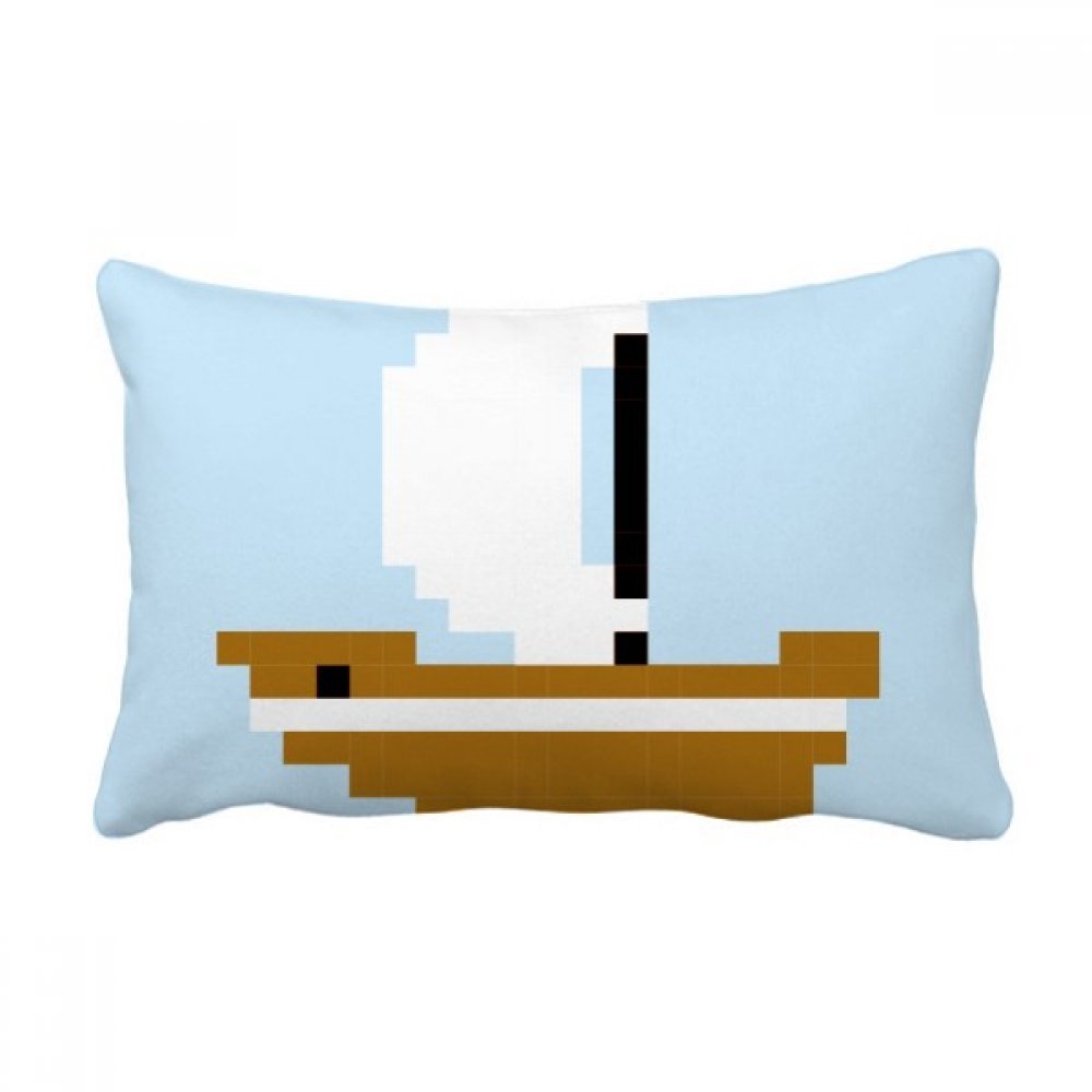 Coussin oreiller lombaire mer navire à voile pixel multicolore 16x24 pouces