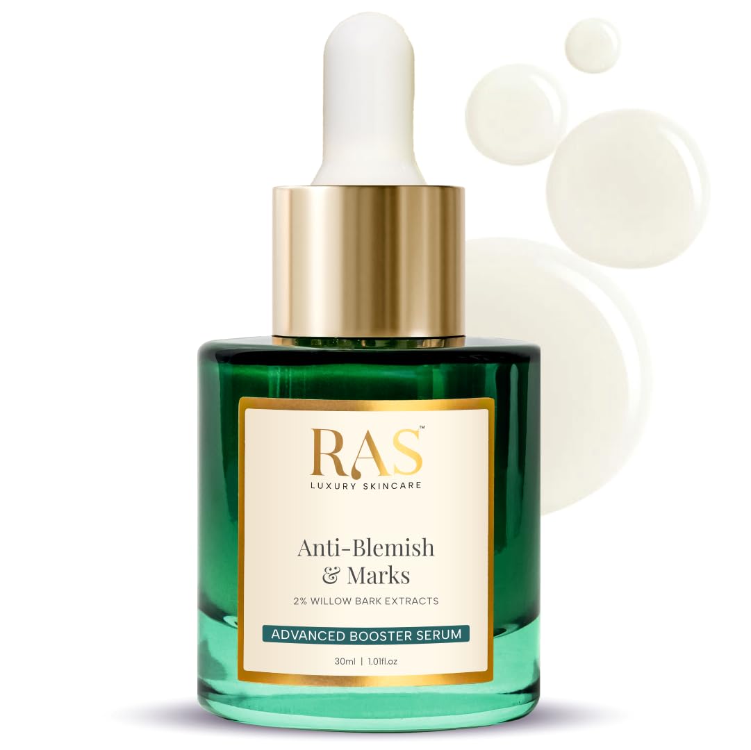 Ras Luxury Oils Anti Blemish & Acne Marks Spot Corrector Advanced Booster Serum with Willow Bark Extracts | Face Oil For C...