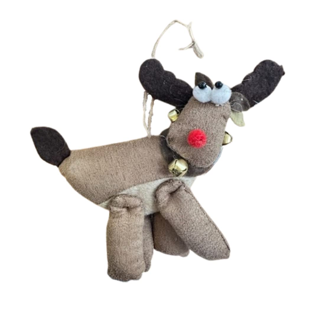 Heaven Sends Multicoloured Fabric Reindeer Christmas Tree Decoration