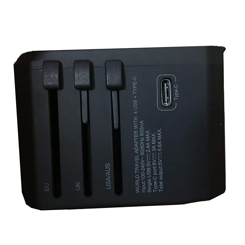 Gniazdo międzynarodowe przetwornice Międzynarodowy konwerter wtyczki, wielofunkcyjny konwerter adaptera na całym świecie, międzynarodowa zasilacz z 4 Usb. adapter wtyczki zasilania (Color : B)