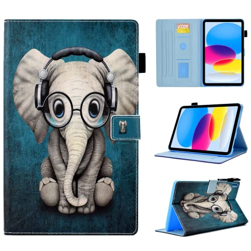 BYCeKe Case for iPad 11th Generation (A16) 11 inch 2025/iPad 10th Generation Case 10.9 inch 2022 Slim PU Leather Stand Cover Multi-Angle Viewing Protective Shell with Auto Wake/Sleep, Doctor Elephant