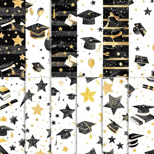 Papier noir scrapbooking remise de diplôme 30x30 cm double face