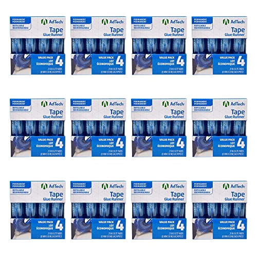 AdTech Glue Runner For Scrapbooking Supplies, case pack, Clear 4 Count (Pack of 12) cartridges,05603-CASE by Adtech - Used condition - US$41.79