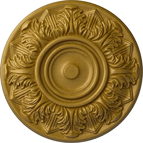 Ekena Millwork 13"OD x 1 3/8"P Whitman Ceiling Medallion for Canopies up to 3 3/4" Ceiling Medallion, Pharaoh's Gold