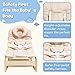 Baby Bouncer,Adjustable Baby Rocker, 3-in-1 Wooden Rocker Chair with 5-Point Harness, Recliner Seat for Infant to Toddlers,Beige