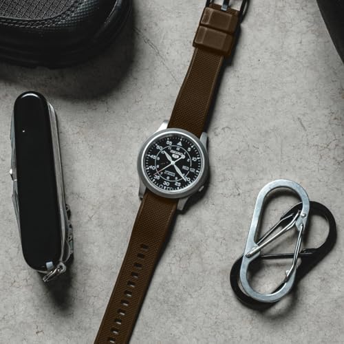 image for BARTON WATCH BANDS 20mm Brown/Khaki - Elite Silicone Watch Bands - Qui