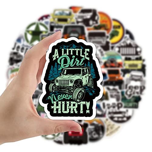 PVC Sticker Pack for Off-Roading & Jeeping. Mixed Vinyl Stickers for Laptop, Water Bottle & Car. 50 Pack Waterproof, UV Resistant. - Image 4