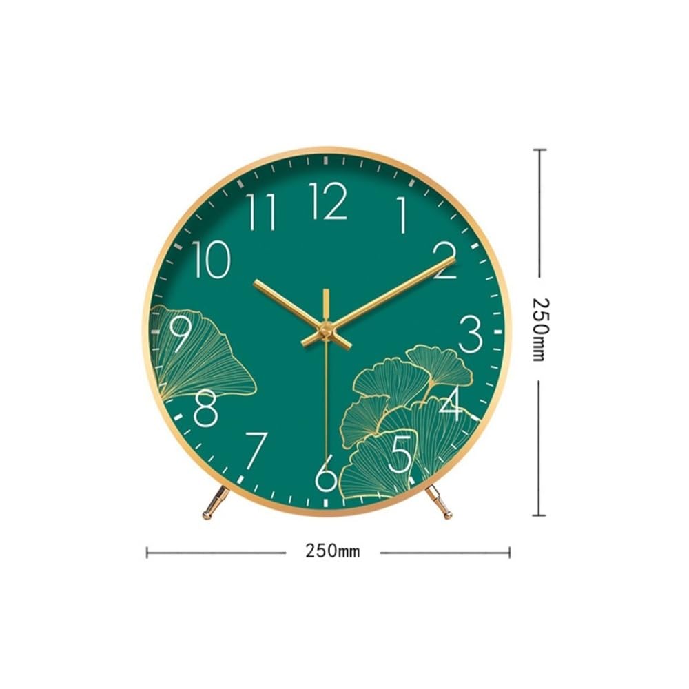 Décorative Horloge de Bureau à la Mode, silencieuse, sans tic-tac, lentille en Verre HD, Facile à Lire, décoration de Bureau pour Bureau Chambre Table(Green)