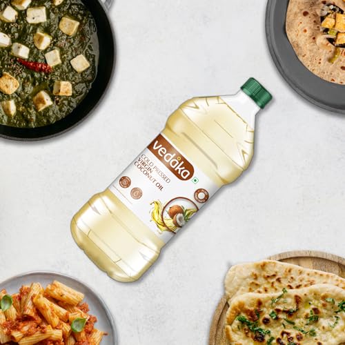 Image of Amazon Brand - Vedaka Cold Pressed Virgin Coconut Oil | 2 L | Pure & Unrefined | Zero Trans Fat | Rich Aroma & Flavour Of Coconuts | For Daily Cooking With Multipurpose Usage