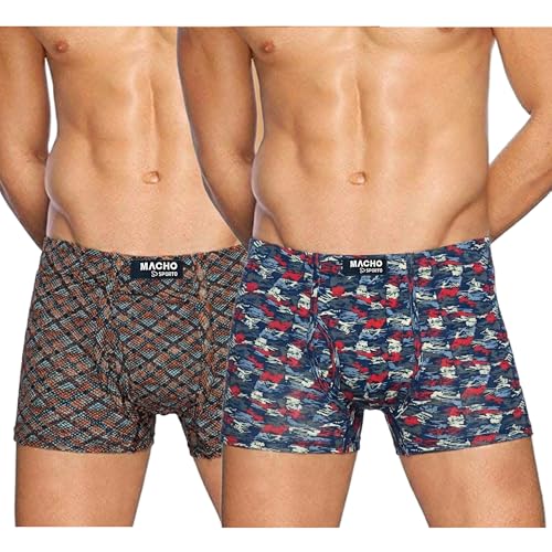 Image of sporto Macho Men's Trunk Underwear | Outer Elastic Soft and Durable Waistband | Soft Waistband | Breathable Comfortable Innerwear | Pack of 1 | Color May Vary