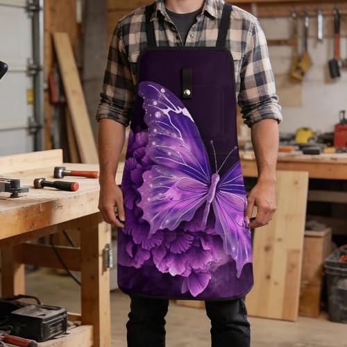 Delantal de trabajo impermeable con 8 bolsillos para hombres y mujeres miniatura 5