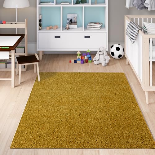 homeart Area Rug - Super Soft Shaggy Rugs For The Living Rooms, Bedrooms And Kitchen - Modern, Easy To Clean Carpet - 200x290 cm, Gold