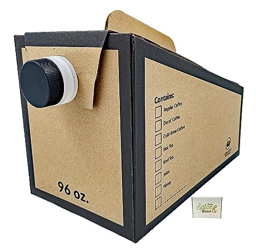 Disposable Coffee Dispenser, Insulated Hot/Cold Bulk Beverage Server Carafe, Box of Joe to Go 96 oz. - Pack of 5