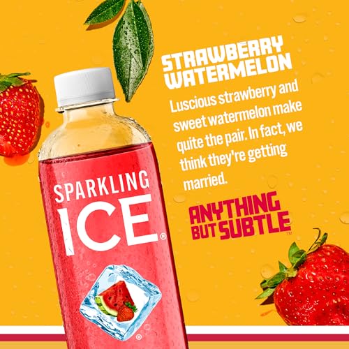 Image of Sparkling Ice, Strawberry Watermelon Sparkling Water, Zero Sugar Flavored Water, with Antioxidants and Vitamins, 17 fl oz Bottle