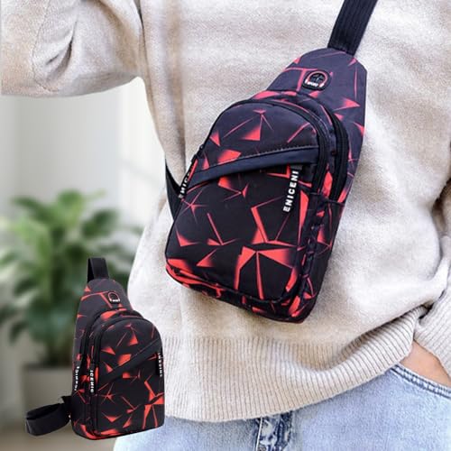 Crossbody Shoulder Bag for Men and Women, Lightweight Sling Backpack with Zipper Pocket for Travel, Work, Hiking, Daily Use