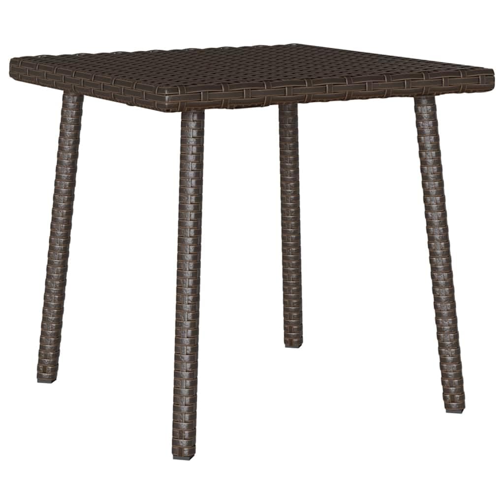 Stoły ogrodowe na zewnątrz - stolik kawowy ogrodowy prostokątny brązowy 40x40x37 cm Poly rattan
