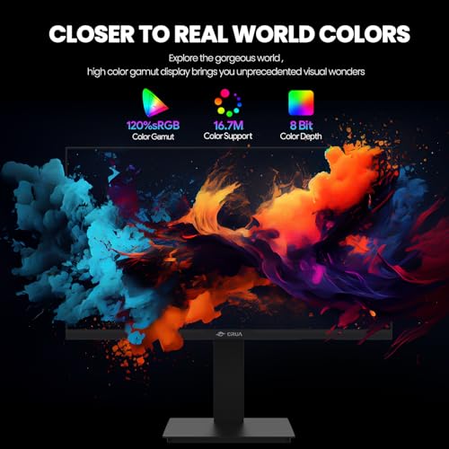 Image of CRUA 24.5 inch FHD 200Hz Vertical Monitor, Height /Pivot /Swivel /Tilt Adjustable | 120%sRGB Color, FreeSync, HDMI /DP, Low Blue Light, and 75x75mm Wall Mount for PC Gaming, Coding, Streaming, Study, and Office