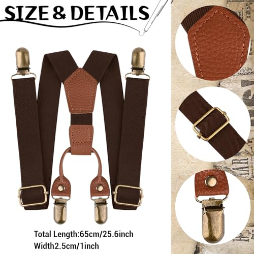 Yanbuny Old Man Costume Accessories Grandpa Costume Set with Old Man Glasses Suspender Cane Eyebrows Mustache Hat Stickers (Style 1) - Thumbnail 3